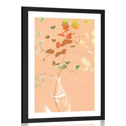 Plakat s paspartujem vaza z vejico - 60x90 no frame