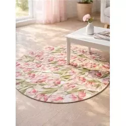 Sinsay - Okrugli tepih sa motivom tulipana - roze