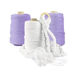 DQPP | Premium MACRAMEE GARN | 100m | 5 mm | Hellviolett | 100% Baumwolle | Kordel Natur | Baumwollgarn Baumwollseil | DIY ročna dekoracija