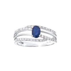 DIAMANT LETERNEL Prstan Ring aus 375 Weißgold mit Diamant mit Saphir srebrna