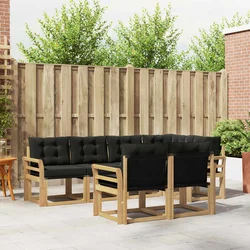 Set vanjskih sofa s jastukom 7 pcs Bijela i crna