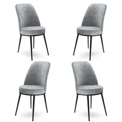 Hanah Home Set 4 trpezarijske stolice Dexa Sivo-Crni