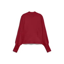VERO MODA Pulover VMHOLLYKARIS temno rdeča