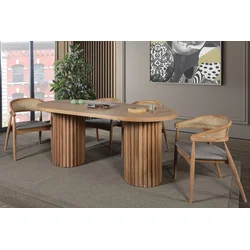 Hanah Home Trpezarijski sto i stolice Danyi, 170x90x75 cm, 4 stolice, Smeđi