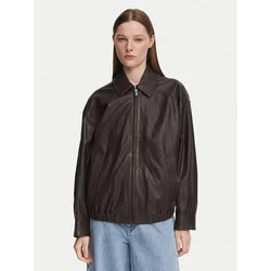 Weekend Max Mara Usnjena jakna Cose 2625446041 Temno rjava Regular Fit