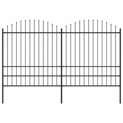 Vrtna ograda s vrhom koplja Čelik 359x200 cm Crna