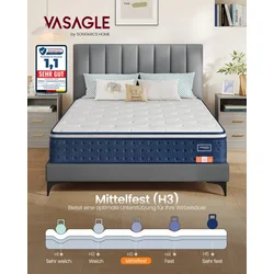 Songmics Vzmetnica 200x140x25 cm modra
