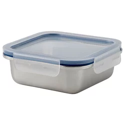 IKEA 365+ Posuda za hranu s poklopcem, kvadrat nerđajući čelik/plastika, 600 ml