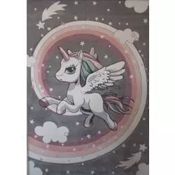 Tepih Ekol Diamond Kids 80x150cm, pastel siva/pink