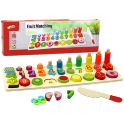 shumee Izobraževalni set Razvrščevalnik Lesena tabla Učenje matematike Sadje
