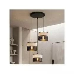 Luster na sajli KARBON 3xE27/15W/230V crna/siva