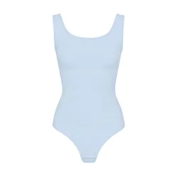 cfab Oblikovanje postave Tank Sculpting Bodysuit with String nebeško modra