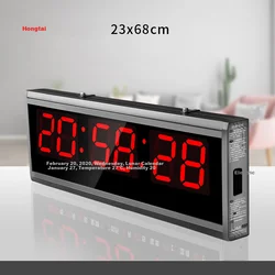 HoTai LED zidni sat, 23x68cm, Crni