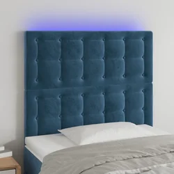 Vidaxl vidaXL Vzglavje postelje z LED diodo temno modro 100x5x118/128 cm