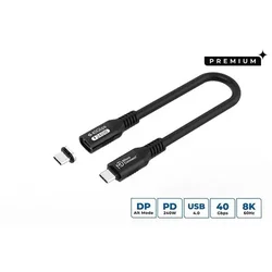 MicroConnect Kabel USB4 Gen 3x2 USB-C M/C 0,15 m črne barve