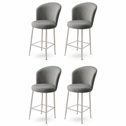 HANAH HOME Set 4 barske stolice Fora Grey Chrome