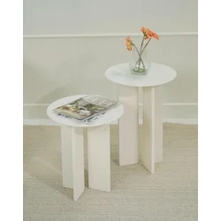 Hanah Home Set klub stolova Leo, 2 komada, Beli