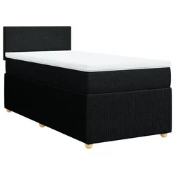 Vidaxl Box spring postelja z vzmetnico črna 90x200 cm blago
