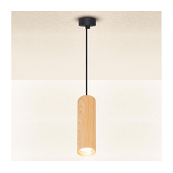 Brilagi - Luster na sajli SELE 1xGU10/30W/230V crna/dekor hrasta