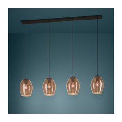 Eglo 390162 - Luster na sajli ESTANYS 4xE27/40W/230V braon