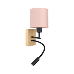 Brilagi - LED Flex. lampa BOBO WOOD 1xE27/25W/230V + LED/3W hrast/crna/ružičasta