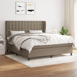 Vidaxl Box spring postelja z vzmetnico taupe 160x200 cm blago