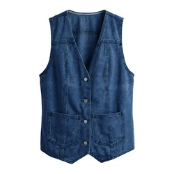Imily Bela Brezrokavnik moder denim