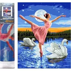 Norimpex Diamantna slika Balerina med labodi 30x40cm