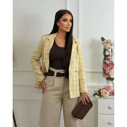 Squareonline Ženski sako Yellow Tweed Touch, Žuti