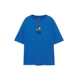 Pull&Bear Majica modra/pueblo/črna/bela