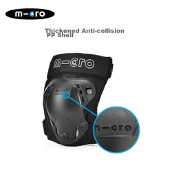 Micro Set zaštitne opreme za vožnju rolera, skateboard i balans bicikl, 3 dela, Crni