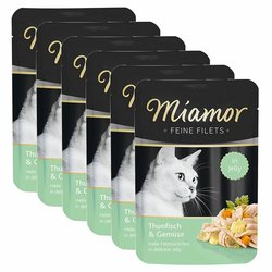 Vrečka Miamor Feine Filets tuna in zelenjava v želatini 6x100 g