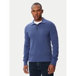 Tommy Jeans Pulover Essential DM0DM20304 Modra Slim Fit