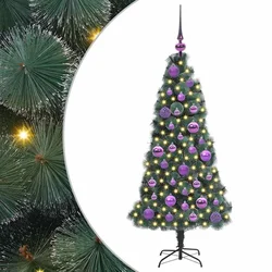 Umjetno božićno drvce sa svjetlima i setom kuglica 120 cm PET