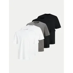 JACK & JONES Majica JJHUGO barva blata/črna/bela