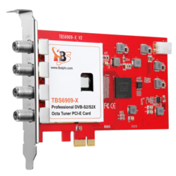 TBS6909-X V2 DVB-S2X/S2/S Octa Tuner PCIe Card Compatible with Tvheadend