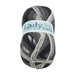 Preja LADY de Luxe BATIK - 100g / 238 m - bela, siva