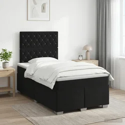 vidaXL Postelja boxspring z vzmetnico Črna 120 x 190 cm Žamet