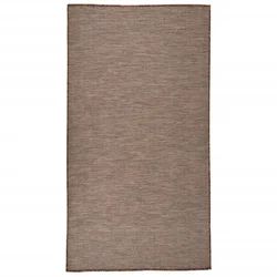 Greatstore Zunanja preproga ploščato tkanje 80x150 cm rjava