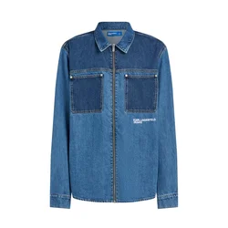 KARL LAGERFELD JEANS Srajca moder denim/temno modra/bela
