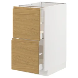 METOD / MAXIMERA Pod.element, 2fronta/2vis.fioke, bela/Voxtorp im. hrastovine, 40x60 cm