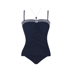 SUNFLAIR Enodelne kopalke marine/bela