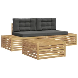 3 Komad Set vanjskih sofa Poliester Bijela