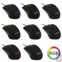 LC Power m810RGB, AiRazor Optical RGB mouse, 800-3200dpi, Up to 16.8 million adjustable RGB colours, Five programmable buttons, USB