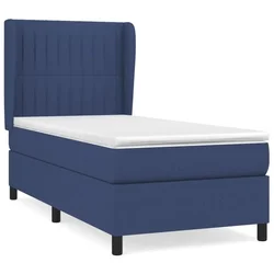 Vidaxl Box spring postelja z vzmetnico modra 80x200 cm blago
