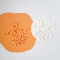 KREATIVNI SLATKIŠI Pečat ikone Sveti Stefan Dečanski, Bez sekača, 8 cm, Beli