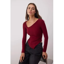 Trendyol Milla ženska bluza Twoaw26Bz00117, burgundac