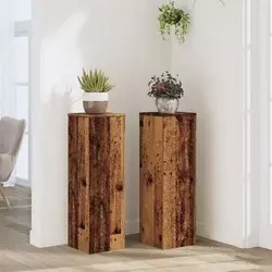 Stalci za biljke 2 kom boja drva 25x25x80 cm konstruirano drvo