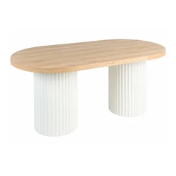 Miza Berwyn 2611 Bela, Rjava, 76x90x180cm, MDF plošča, MDF plošča