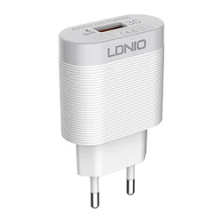 Punjač LDNIO A303Q USB 5V/ 3A (18W) FAST CHARGING QC 30 + Type-C Kabl, Beli